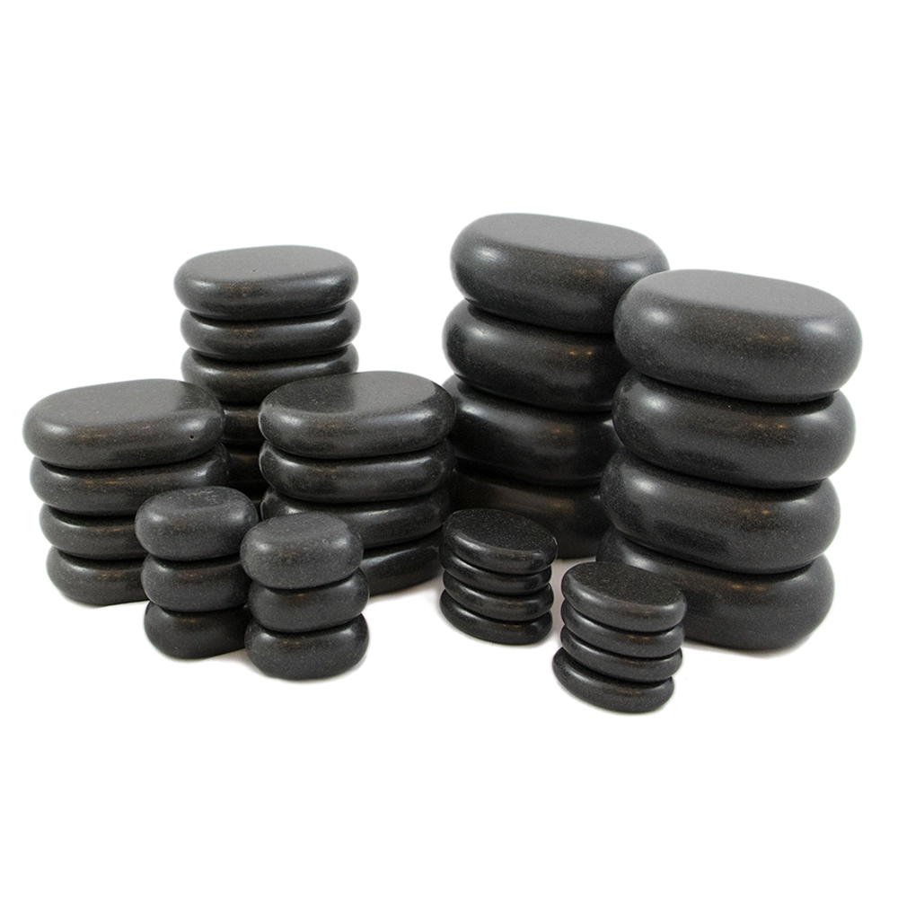 Kit 36 Pietre Basalto per Massaggio Hot Stone Professionale