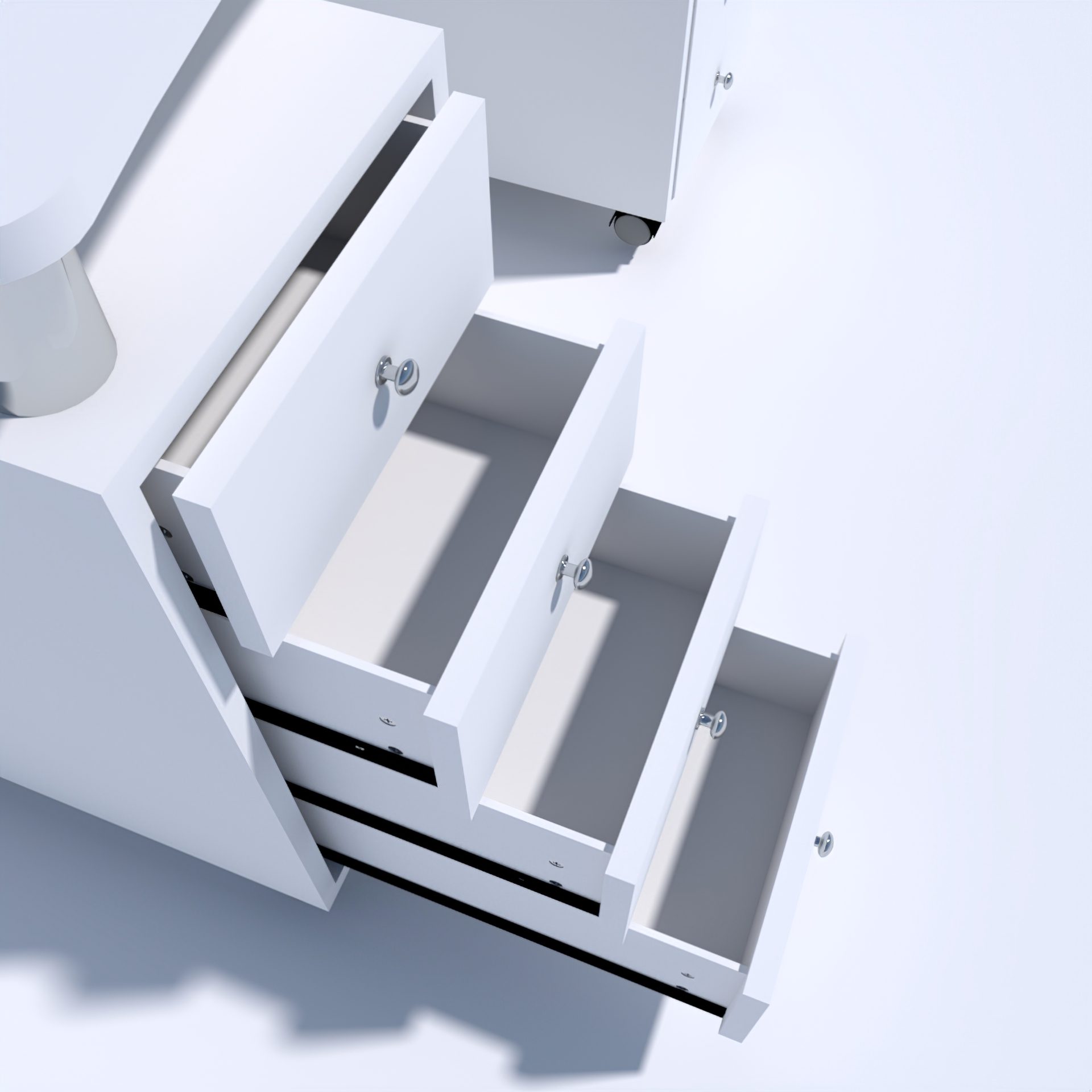 Tavolo manicure con aspiratore e cassettiere per centro estetico estetista cassetti ruote Lussemburgo - immagine 7