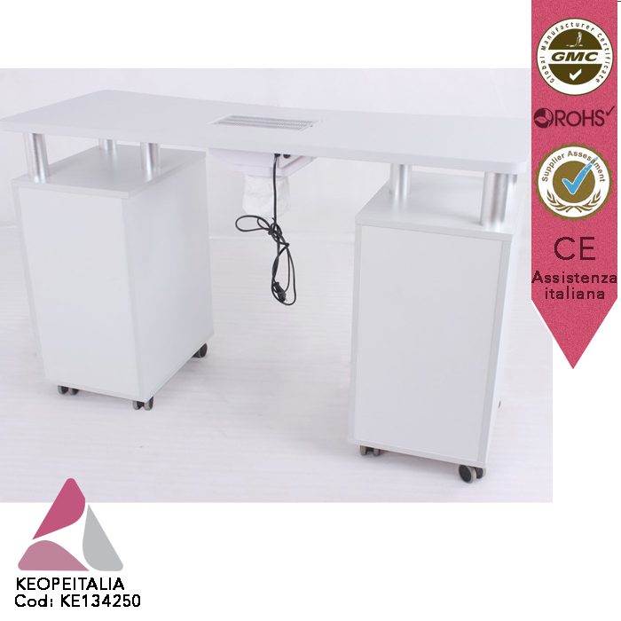 Tavolo manicure con aspiratore e cassettiere per centro estetico estetista cassetti ruote Lussemburgo - immagine 6