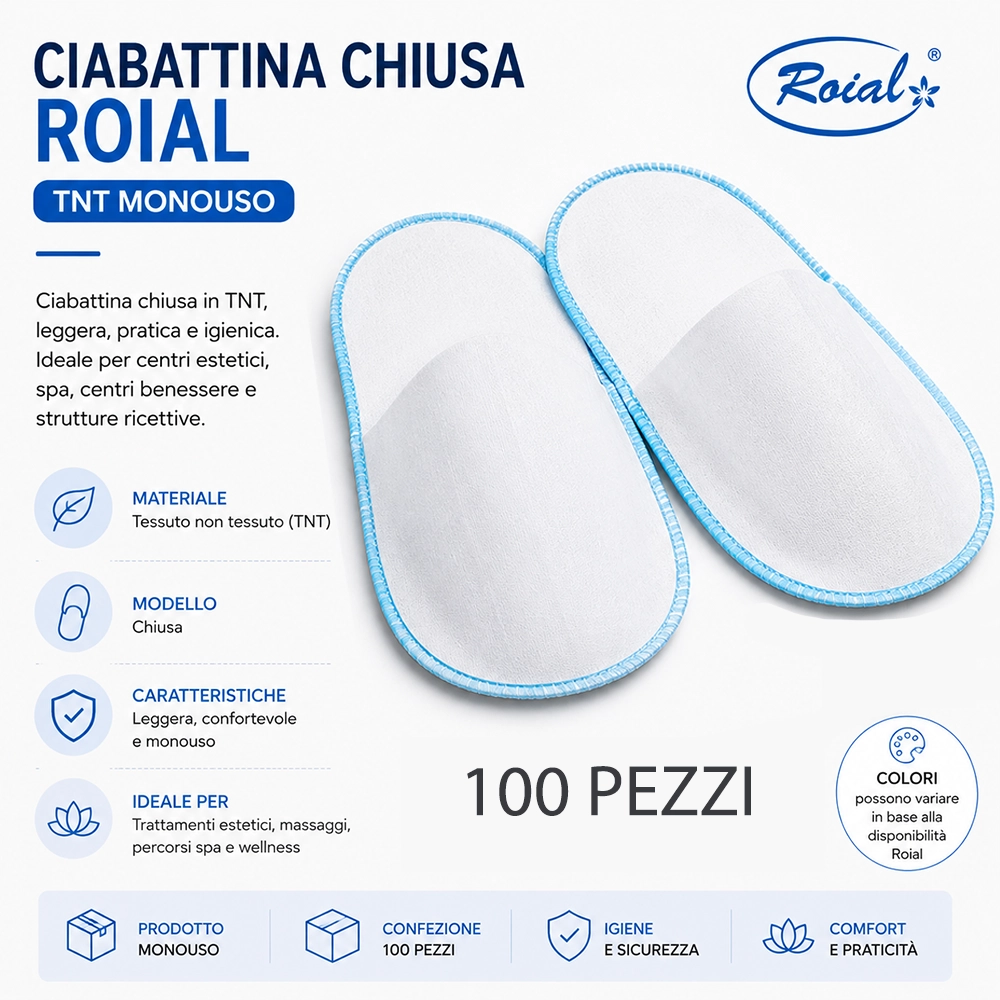 100 pezzi ciabattina roial chiusa