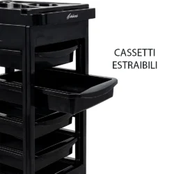 Alternative view of Carrello Parrucchiere NEW ABS MELCAP con 5 Ripiani Porta Accessori per Barbiere e Salone