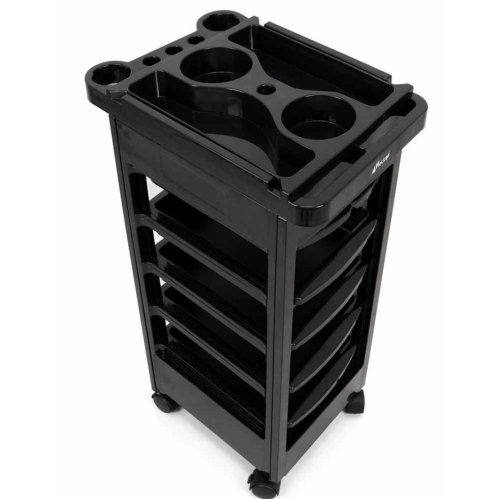 Carrello Parrucchiere NEW ABS MELCAP con 5 Ripiani Porta Accessori per Barbiere e Salone - immagine 3