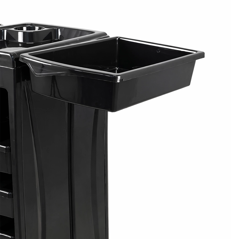 Carrello da Parrucchiere Styling Professionale Nero Lucido con 5 Cassetti - immagine 4