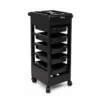 carrello per parrucchiere nero 5 cassetti e ruote