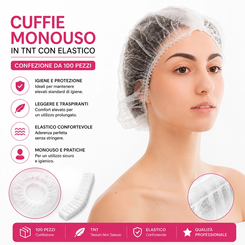 cuffie per capelli monouso in tnt roial