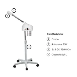 Alternative view of Vaporizzatore ozono con stativo per trattamenti pulizia viso estetista estetica Weelko