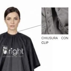 mantella da parrucchiere in nylon con chiusura a clip