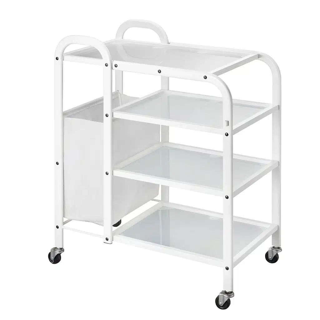 CARRELLO CERETTA PER ESTETISTA E CENTRI ESTETICI CON PORTARIFIUTI 4 RIPIANI WEELKO 1031
