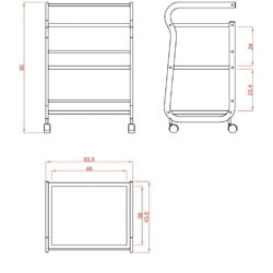 CARRELLO PER CENTRI ESTETICI SPA E BENESSERE CON 3 RIPIANI WEELKO 1013 HELP - immagine 5