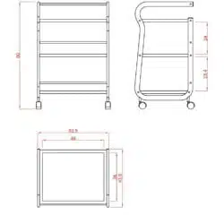 CARRELLO PER CENTRI ESTETICI SPA E BENESSERE CON 3 RIPIANI WEELKO 1013 HELP - immagine 5