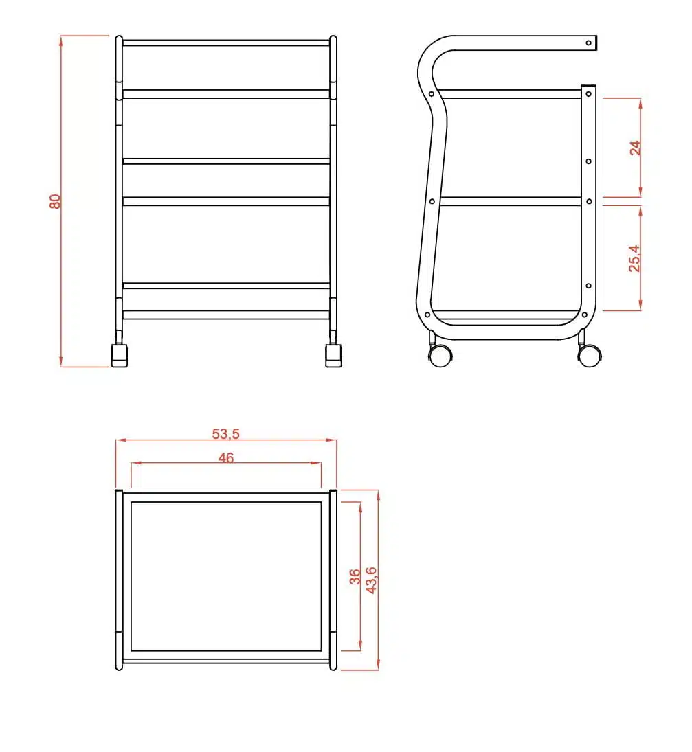 CARRELLO PER CENTRI ESTETICI SPA E BENESSERE CON 3 RIPIANI WEELKO 1013 HELP - immagine 5
