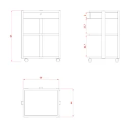 Alternative view of CARRELLO PER ESTETISTA CON CASSETTO E TRE RIPIANI VETRO WEELKO 1040A