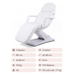 Lettino elettrico professionale per estetista centro estetico medicina estetica STER+ Weelko 3 motori - immagine 4