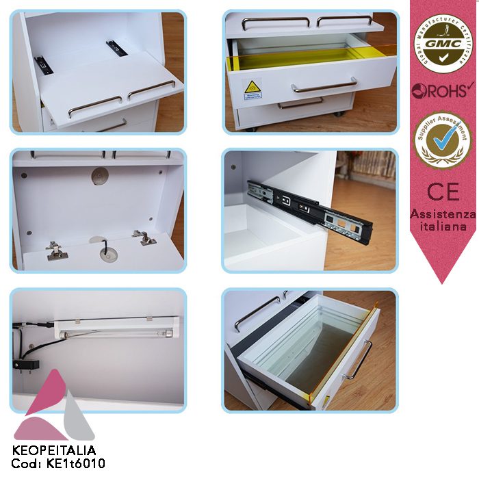 mobile con cassetto sterilizzatore uv sterilizza carrello