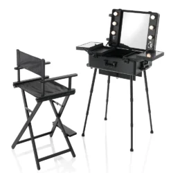 Postazione Make-Up Valigia Trolley Professionale con Luci e Specchio XaniPro - immagine 5