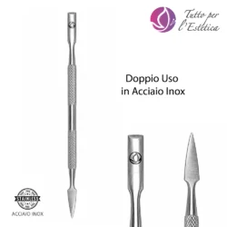 SPINGIPELLE SPINGICUTICOLE DOPPIO USO ACCIAIO INOX PER ESTETISTA MANICURE TUTTOPERLESTETICA
