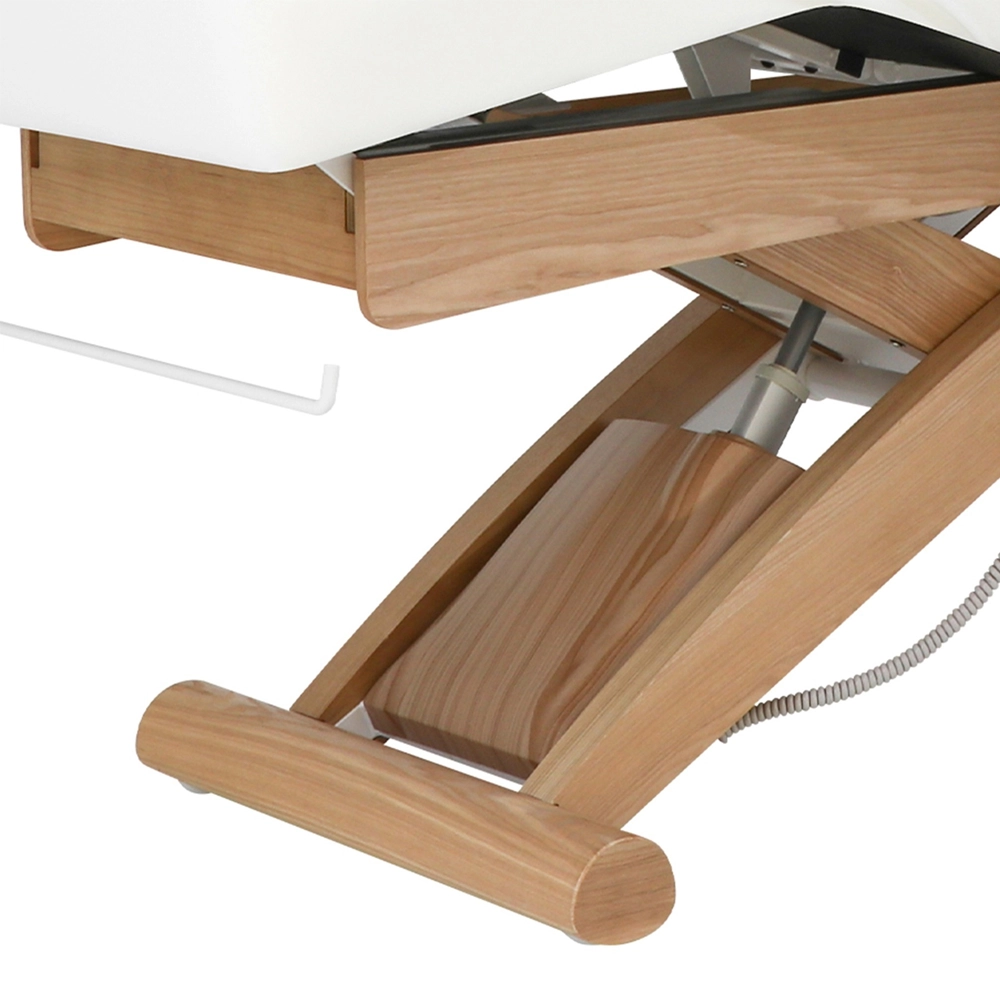 Lettino elettrico da massaggio professionale CYX+ Weelko 3 motori con finiture in legno naturale - immagine 6