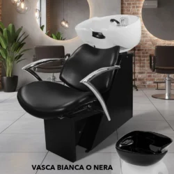 LAVATESTA CAPELLI PARRUCCHIERE VASCA NERA O BIANCA LAVAGGIO CAPELLI BARBIERE UOMO DONNA