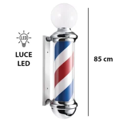 barber pole insegna luminosa con sfera luce led