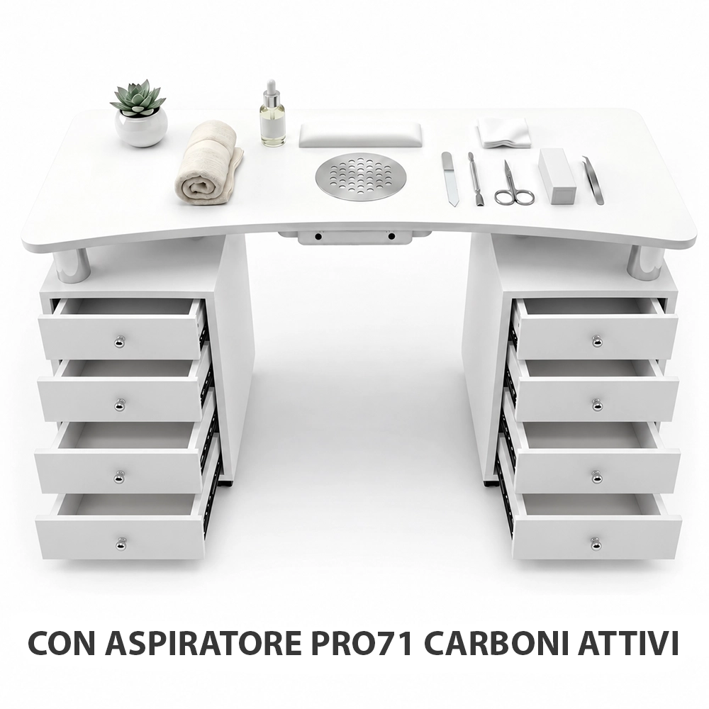 Tavolo Manicure con Aspiratore a Cassetto per estetista professionale PRO71 - immagine 2