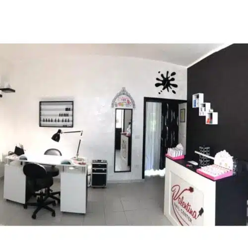 BANCO CASSA RECEPTION PER BARBIERE PARRUCCHIERE CENTRO ESTETICO SPA  ITALIANO CON LOGO E ILLUMINAZIONE LED - immagine 2