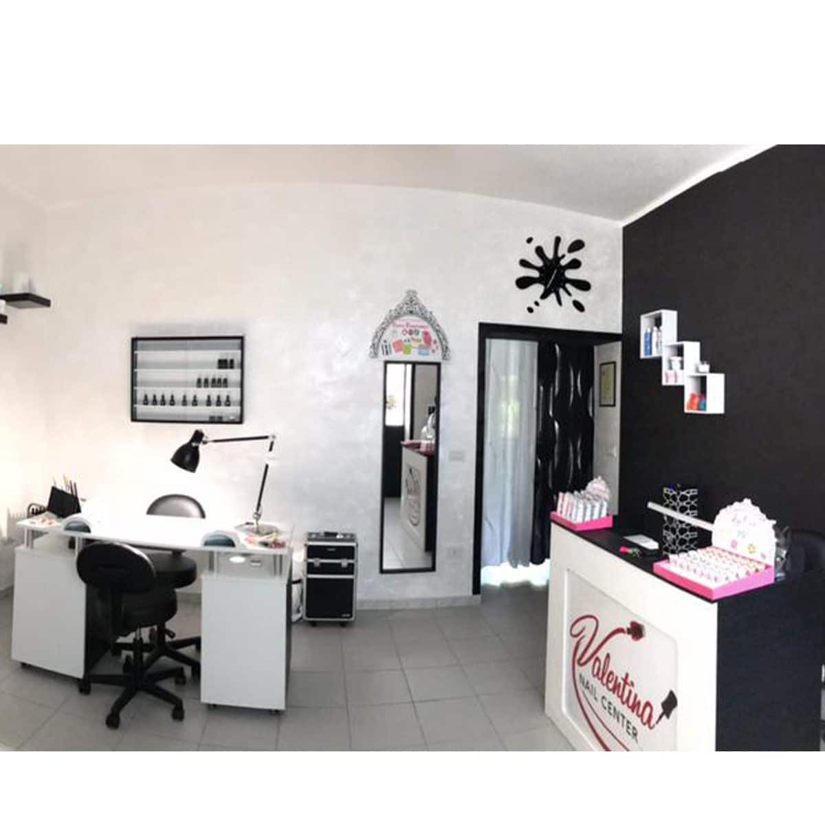 BANCO CASSA RECEPTION PER BARBIERE PARRUCCHIERE CENTRO ESTETICO SPA  ITALIANO CON LOGO E ILLUMINAZIONE LED - immagine 2