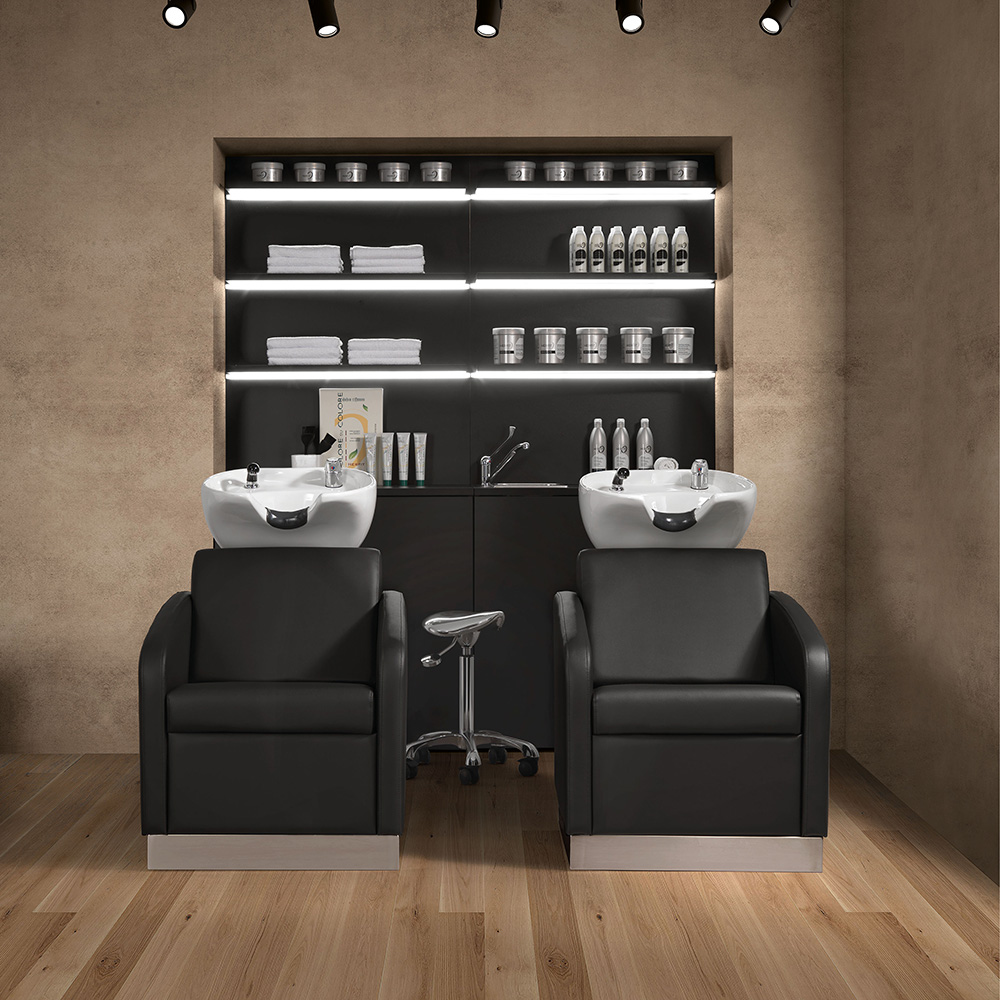 LAVATESTA PER PARRUCCHIERE POLTRONA VASCA BASCULANTE IN CERAMICA PER SALONE CAPELLI ELEGANCE - immagine 10