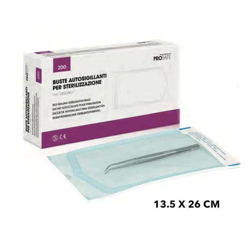 Buste Autosigillanti per Sterilizzazione 13,5x26 cm Confezione da 200 Pezzi