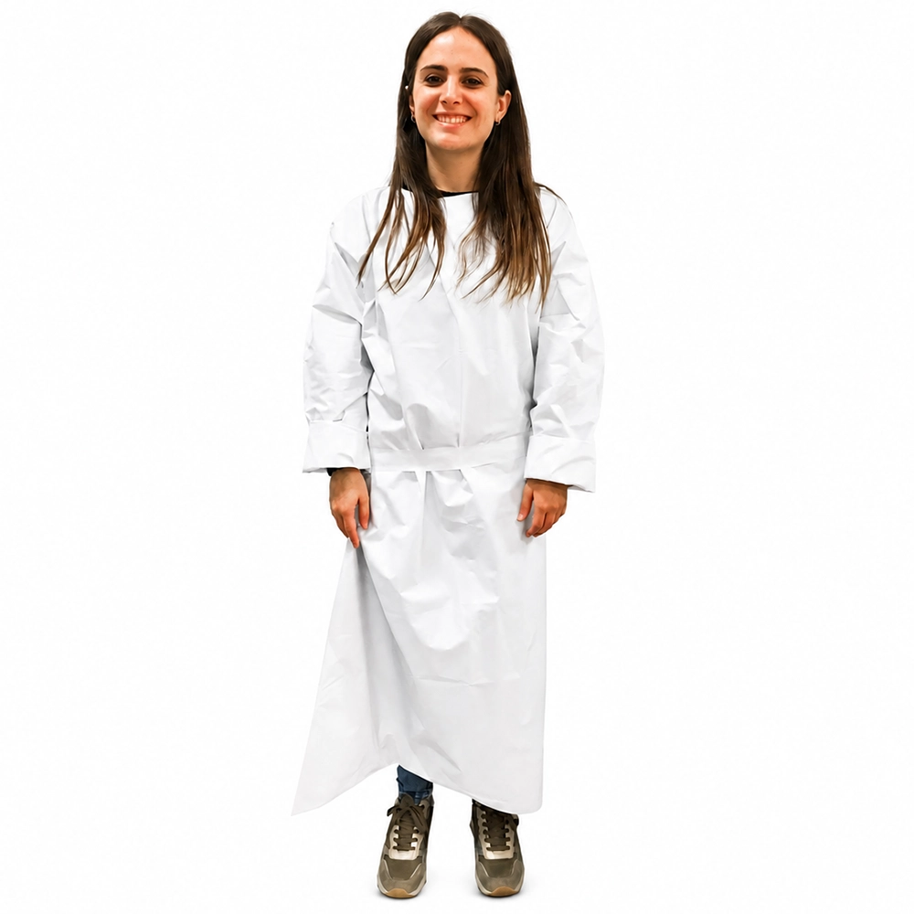 Kimono Camice in PVC Impermeabile e Lavabile per Estetista, Centro Estetico e Parrucchiere - immagine 2