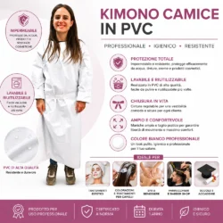 kimono in pvc bianco plastica centro estetico parrucchiere
