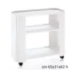 Carrello per estetista in metallo 2 ripiani verniciato bianco per centro estetico