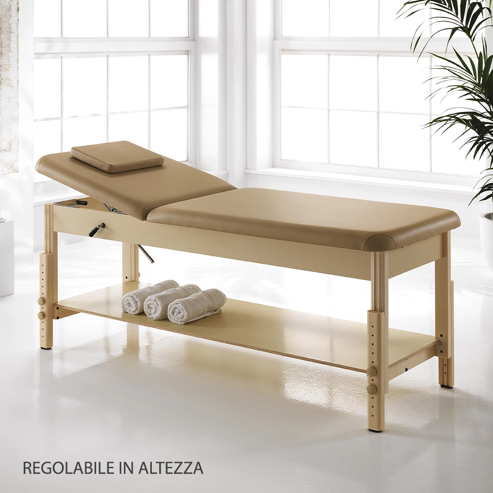 Lettino da Massaggio Professionale in Legno Regolabile in Altezza Feng Shui XaniPro
