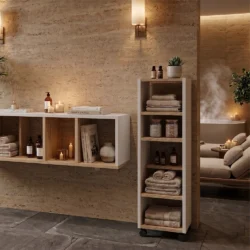 Mobile colonna espositore con ruote per centro estetico spa salone di bellezza