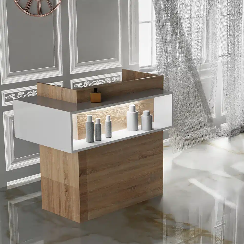 Banco Cassa Reception con Ripiano LED – Made in Italy