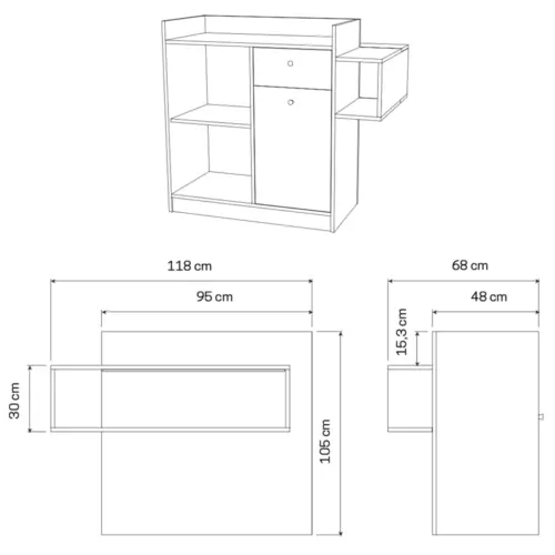 Banco Cassa Reception con Ripiano LED – Made in Italy - immagine 5