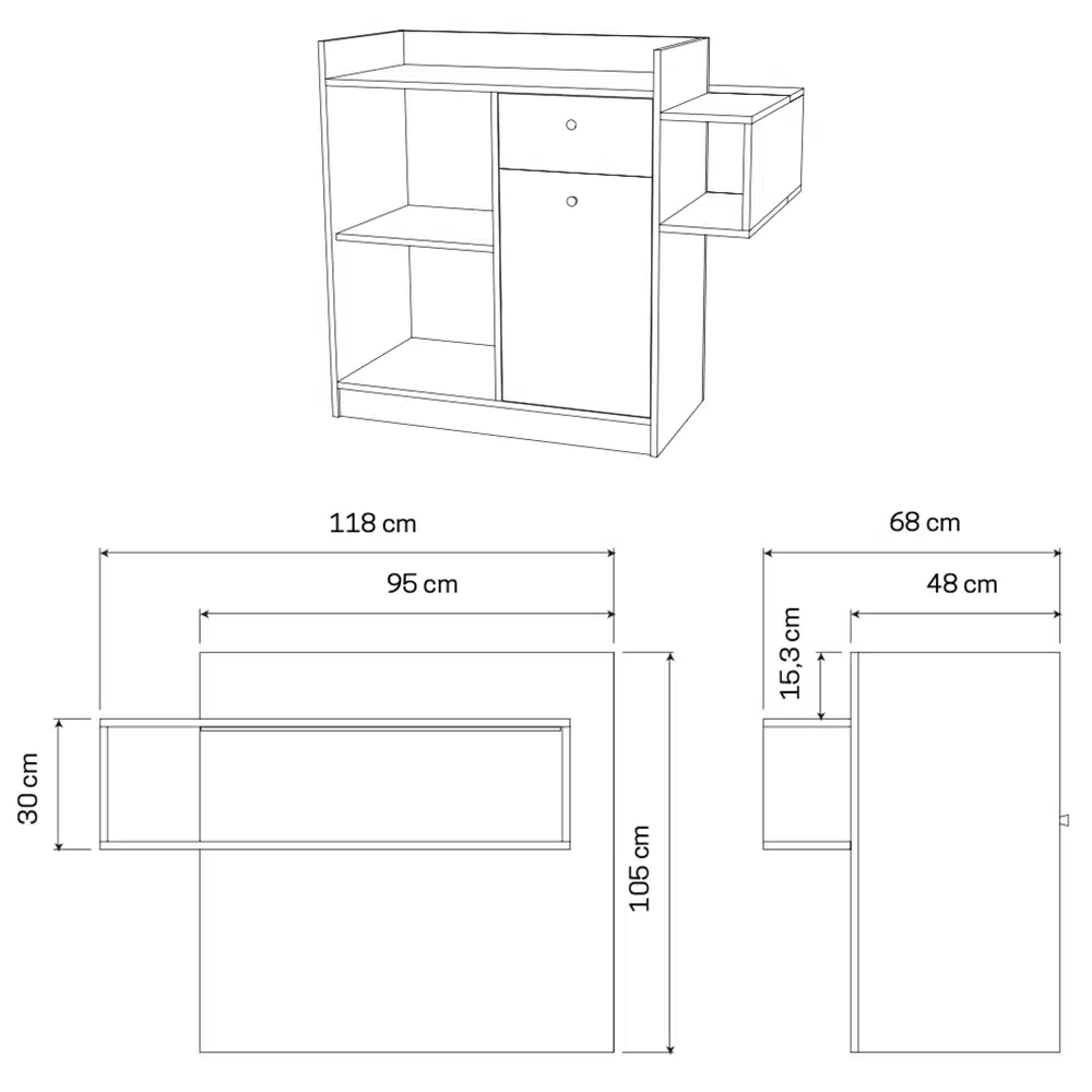 Banco Cassa Reception con Ripiano LED – Made in Italy - immagine 5