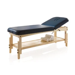 Lettino da massaggio in legno regolabile in altezza per estetista spa centro estetico foro viso porta rotolo - immagine 3