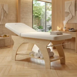 lettino da massaggio in legno con ripiano termal melcap
