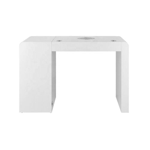 Tavolo manicure con aspiratore filtro tondo per estetista in legno laccato bianco cassettiera Regin Keopalia Ke131030 - immagine 6