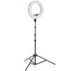 LED RING Luce LED per Make-Up con Stativo Regolabile, Potenziometro e Supporto Smartphone 48 cm