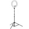 LED RING Luce LED per Make-Up con Stativo Regolabile, Potenziometro e Supporto Smartphone 48 cm