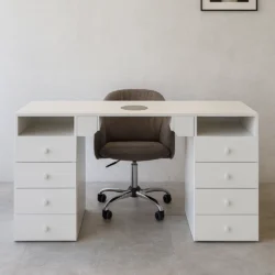 tavolo manicure con aspiratore per estetista doppia cassettiera professionale italiano