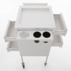 CARRELLO PARRUCCHIERE BARBIERE 4 CASSETTI PORTA ATTREZZI IN PLASTICA XANITALIA SLIDE 370.527