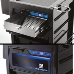 CARRELLO STERILIZZATORE LUCE UVC PER BARBIERE PARRUCCHIERE 5 CASSETTI XANITALIA NEW YORK UV PRO 370.545