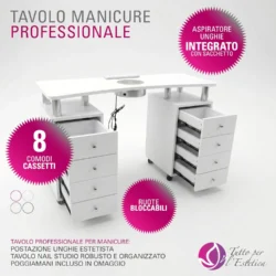 Tavolo manicure con aspiratore per estetista filtro tondo Hepa per centro estetico - immagine 4