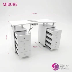 Tavolo manicure con aspiratore per estetista filtro tondo Hepa per centro estetico - immagine 5