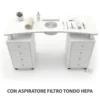 TAVOLO MANICURE CON ASPIRATORE FILTRO TONDO HEPA PER ESTETISTA CENTRO ESTETICO