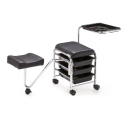Alternative view of Carrello per Estetista con Seduta, Poggiapiedi e Porta Attrezzi Professionale per Pedicure