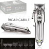 TOSATRICE TAGLIACAPELLI CARBONIO RICARICABILE TAGLIA CAPELLI BARBIERE SENZA FILO CALIBRO METAL JACKET