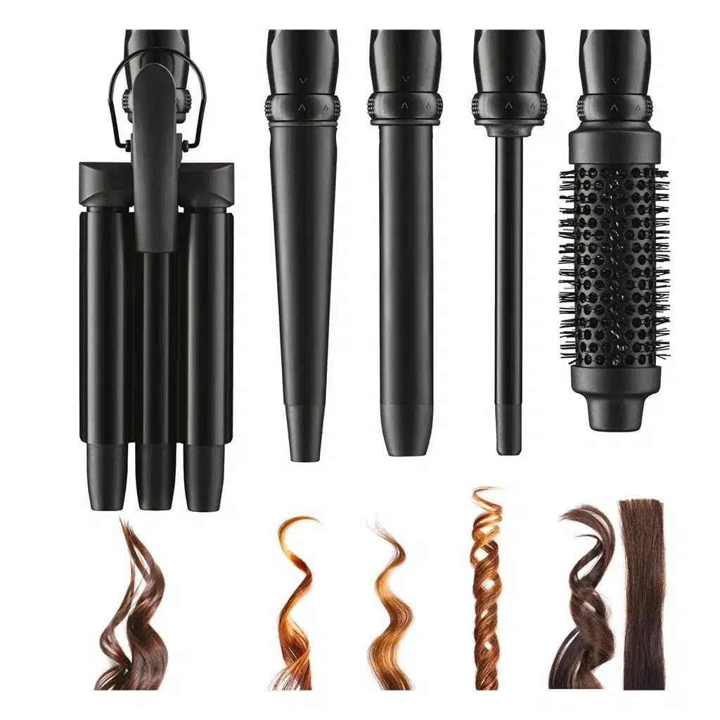 Set Arricciacapelli professionale PIASTRA PER CAPELLI 5in1 ceramica tourmalina AIR COMBO PRO STYLING - immagine 2